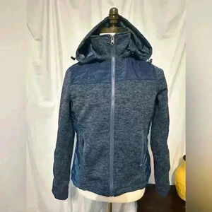 EUC Women’s Marqt Jacket. Size Large. Zip Off Hood. Blue